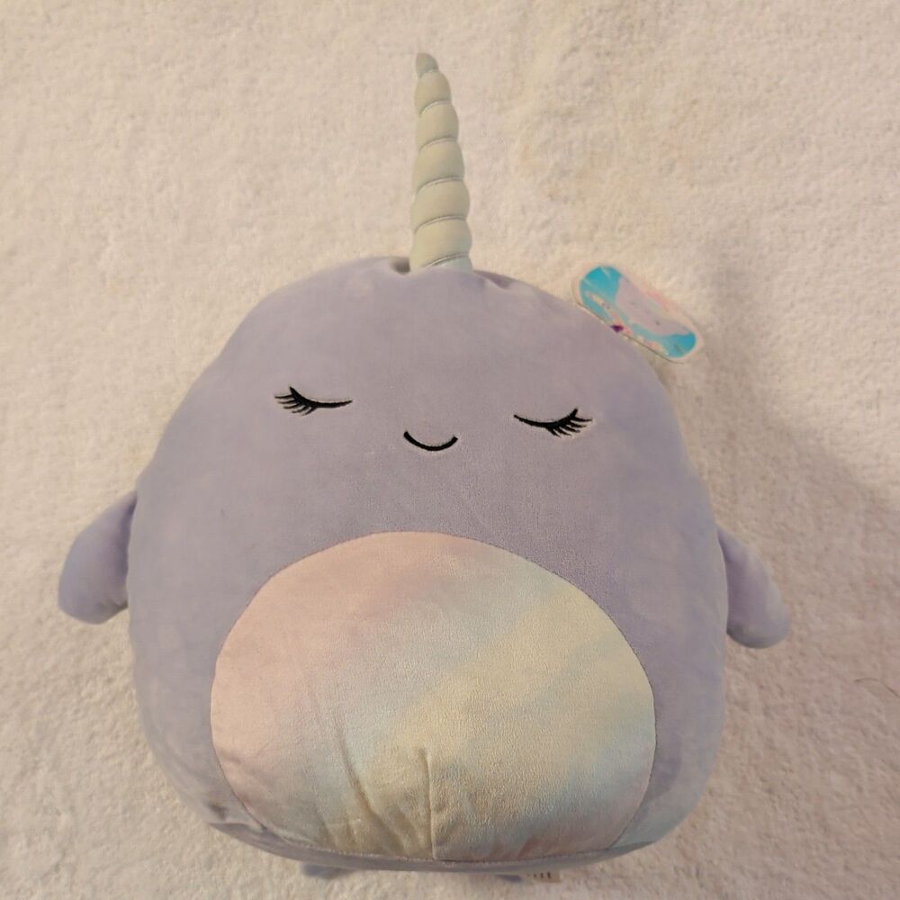 Squishmallows Naomi Narwhal 10" Super Soft Plush Stuffed Animal Unicorn NWT